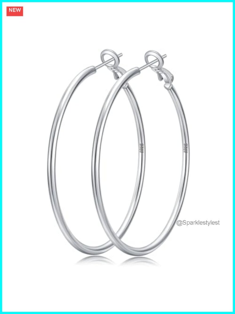 Sterling Silver Gold Hoop Earrings for Women 20/30/50/70MM